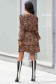 Beatrice Leopard Print Layered Elegant Mini Dress - Vestir en Moda