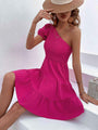 Blaire One-Shoulder Smocked Tiered Dress - Vestir en Moda