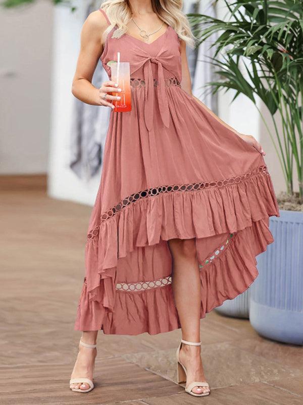 Briannte Woven Sexy Irregular Mid Length Sling Dress - Vestir en Moda