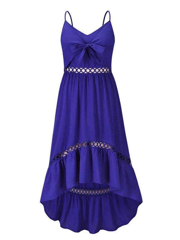 Briannte Woven Sexy Irregular Mid Length Sling Dress - Vestir en Moda