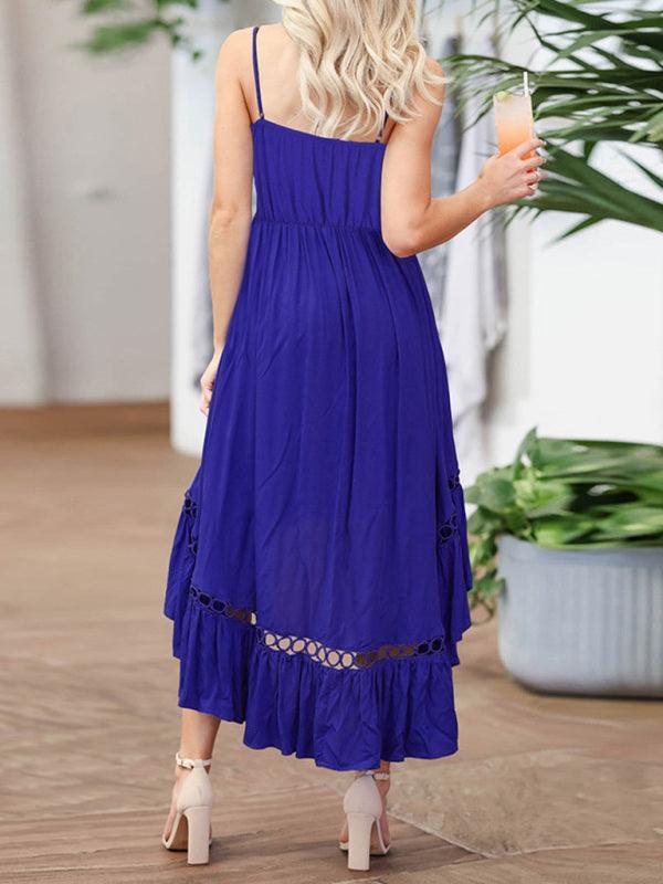 Briannte Woven Sexy Irregular Mid Length Sling Dress - Vestir en Moda