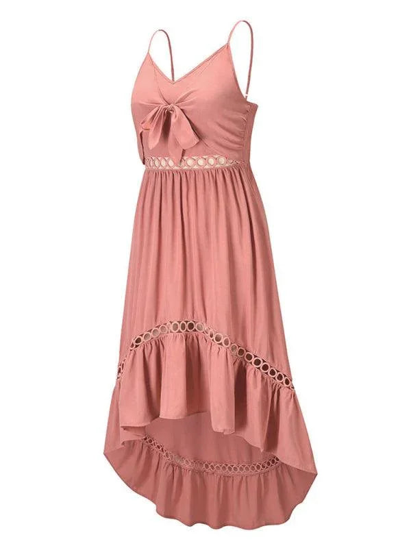 Briannte Woven Sexy Irregular Mid Length Sling Dress - Vestir en Moda