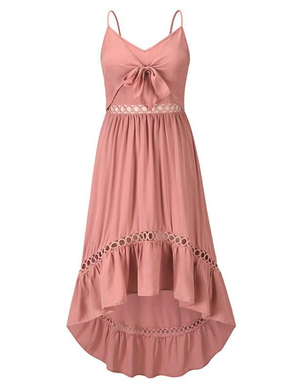 Briannte Woven Sexy Irregular Mid Length Sling Dress - Vestir en Moda