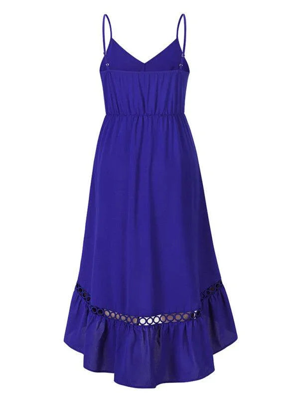 Briannte Woven Sexy Irregular Mid Length Sling Dress - Vestir en Moda
