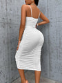 Brooklynn Spaghetti Strap Ruched Clubwear Midi Dress - Vestir en Moda