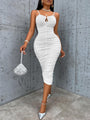 Brooklynn Spaghetti Strap Ruched Clubwear Midi Dress - Vestir en Moda