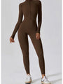 Heiddy Zip Up Mock Neck Long Sleeve Jumpsuits