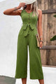 Glenda Tie Belt Sleeveless Jumpsuits with Pockets