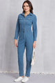 Isabel Snap Down Denim Jumpsuits with Pockets