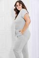 Meliza Comfy Days Full Size Boat Neck Jumpsuits in Grey