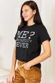 Mila Simply Love Letter Graphic Round Neck T-Shirt - Vestir en Moda