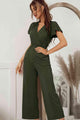 Madelen Flutter Sleeve Surplice Jumpsuits