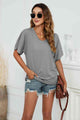 Merida V-Neck Side Ruched T-shirt