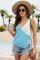 Camila Contrast Tied Knit Tank Tops - Vestir en Moda