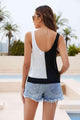 Camila Contrast Tied Knit Tank Tops - Vestir en Moda
