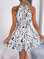 Candida Woven Casual Fashion Halter Neck Leopard Print Dress - Vestir en Moda