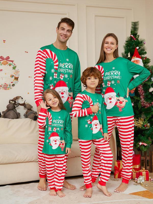 Cartoon Santa Claus Letter Print Dad Christmas Pajamas - Vestir en Moda