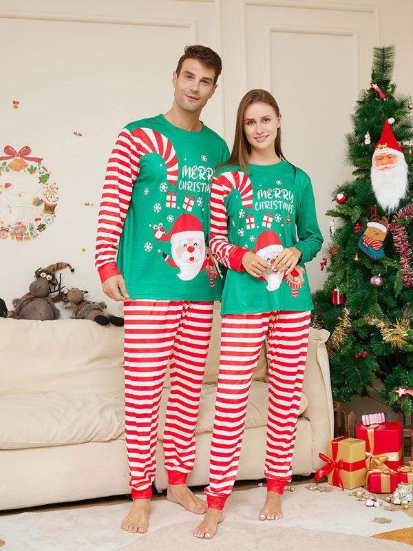 Cartoon Santa Claus Letter Print Dad Christmas Pajamas - Vestir en Moda