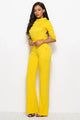 Sesarina Mock Neck Tie-Waist Half Sleeve Jumpsuits