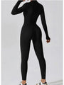 Heiddy Zip Up Mock Neck Long Sleeve Jumpsuits