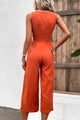 Glenda Tie Belt Sleeveless Jumpsuits with Pockets
