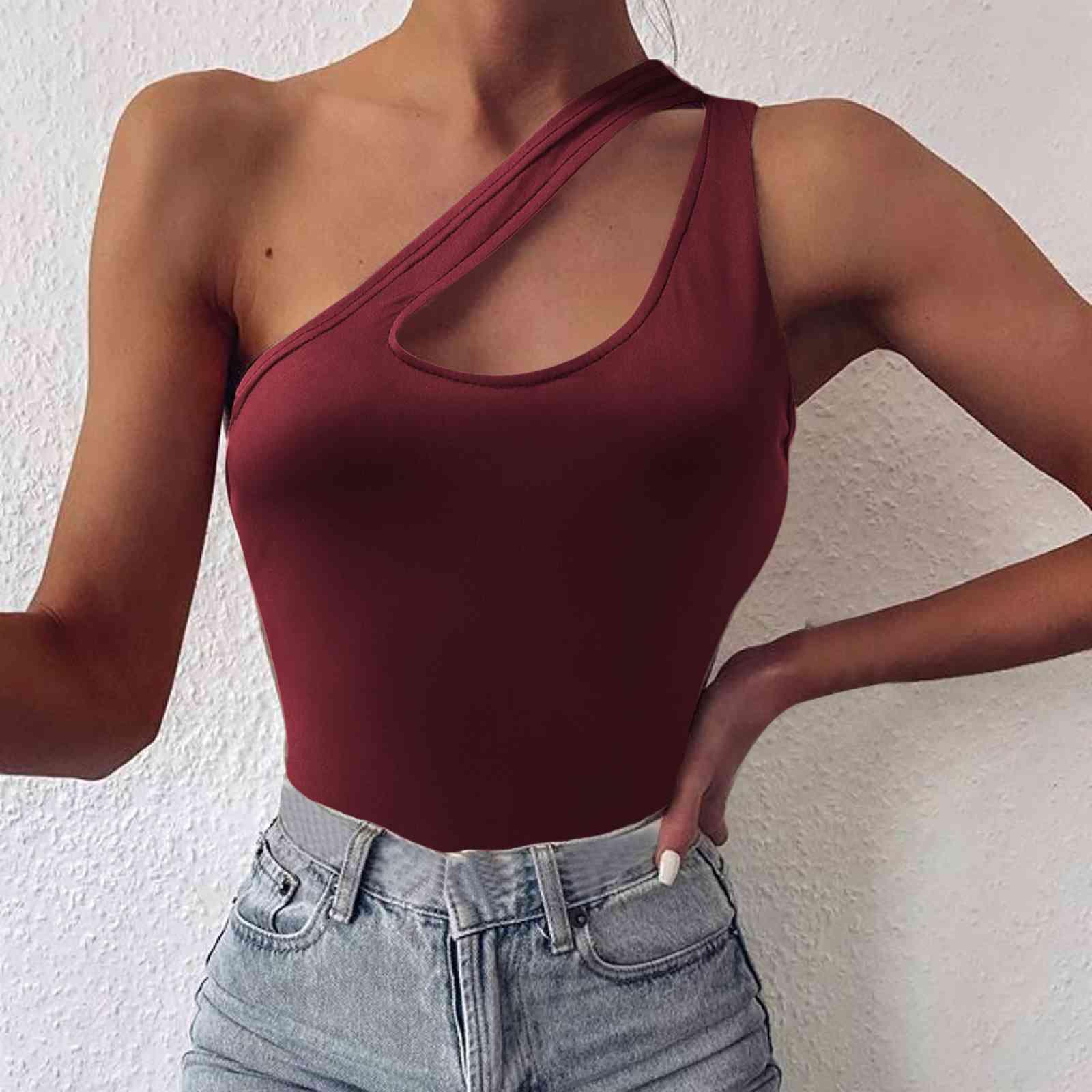 Camila One Shoulder Cutout Cami Tank Top