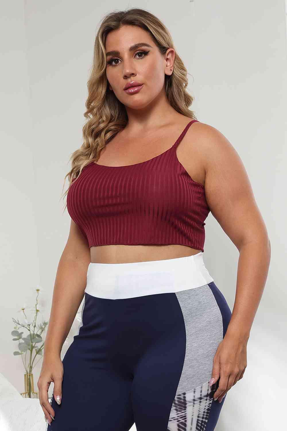 Belinda Plus Size Ribbed Spaghetti Tank Top