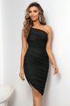 Celine Ruched One-Shoulder Elegant Dress - Vestir en Moda