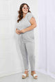 Meliza Comfy Days Full Size Boat Neck Jumpsuits in Grey