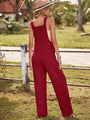 Erica Round Neck Sleeveless Jumpsuits with Pockets