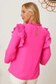April Frill Ruffled Three-Quarter Sleeve Blouse