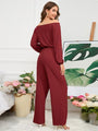Kori Off Shoulder Straight Leg Jumpsuit - Vestir en Moda