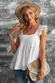 Elisa Ruffled Square Neck Babydoll Tank Top