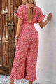 Nicole Printed Tie Back Ruffled Jumpsuits