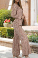 Ramona Floral Smocked Flounce Sleeve Square Neck Jumpsuits