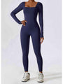 Leatris Square Neck Long Sleeve Sports Jumpsuits