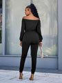 Dulce Up Off-Shoulder Long Sleeve Jumpsuits