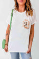 Round Neck Short Sleeve Cowboy Theme T-Shirt - Vestir en Moda