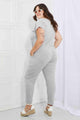 Meliza Comfy Days Full Size Boat Neck Jumpsuits in Grey