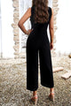 Margarita Pocketed Half Button Sleeveless Jumpsuits