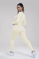 Susan Square Neck Long Sleeve Active Jumpsuits