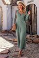 Cristal Half Button Long Sleeve Wide Leg Jumpsuits