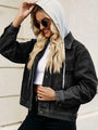Valeria Drawstring Hooded Button Up Jacket