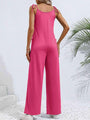 Desiree Tie-Shoulder Wide Leg Jumpsuits with Pockets