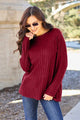 Valeria Ribbed Round Neck Long Sleeve Sweater
