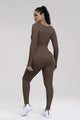 Susan Square Neck Long Sleeve Active Jumpsuits