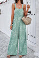 Nikauris Printed Wide Strap Jumpsuits with Pockets
