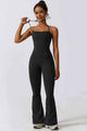 Sheila Halter Neck Flare Sport Jumpsuits