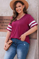 Vanessa Plus Size Striped V-Neck T-Shirt