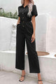 Diana Collared Neck Short Sleeve Jumpsuits